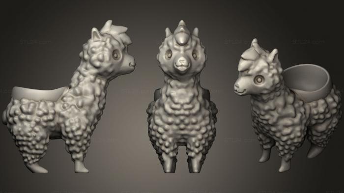 Animal figurines (Alpaca Egg Cup, STKJ_0681) 3D models for cnc